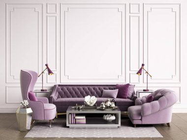 Kopya space.3d render ile klasik iç odası