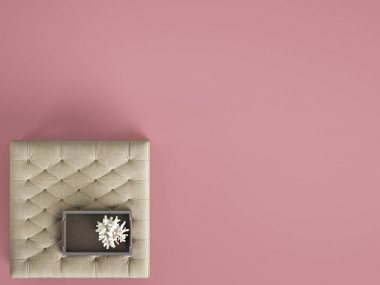 Klasik sorguçlu sehpa Osmanlı dekorlu üzerinde pastel pembe ba