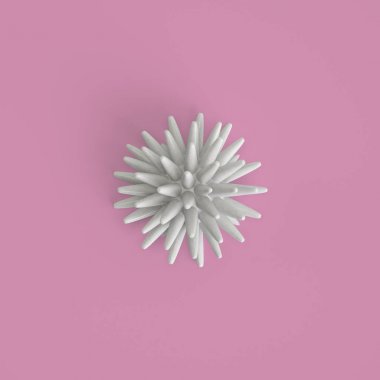 Pastel pembe bir arka plan üzerinde soyut deniz dekor. 3D render