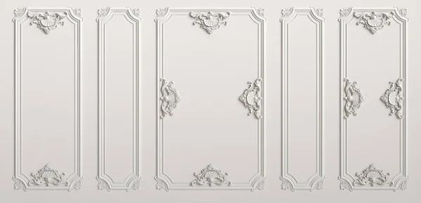 Classic Interior Wall Mouldings Digital Illustration Rendering — Stock Photo, Image