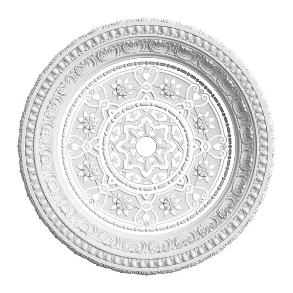 Cadru Alb Clasic Decor Ornament Izolat Fundal Alb Ilustrație Digitală — Fotografie, imagine de stoc