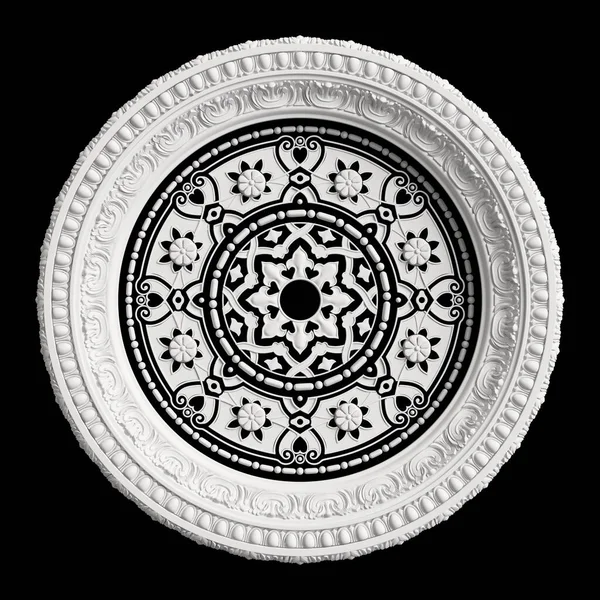 黒の背景に隔離された装飾の装飾が施された古典的な白いフレーム デジタルイラスト 3Dレンダリング — ストック写真