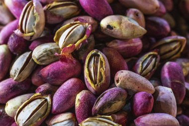 Taze fıstıklar kapanıyor. Bazı fındıklar açık..