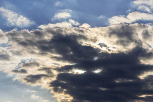 Nuages Cumulus Sombres Dans Ciel Après Coucher Soleil — Photo