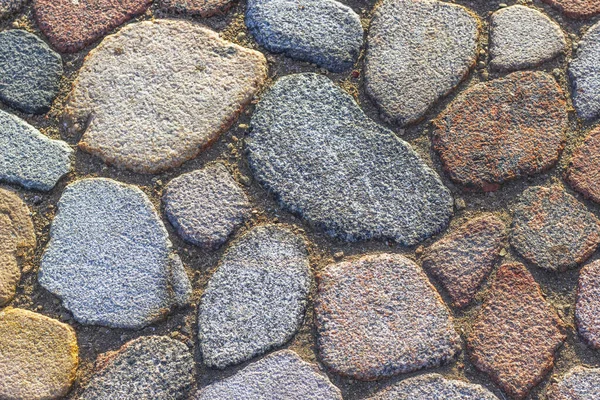 Pavimentazioni Variopinte Splendidamente Piegate Forme Diverse Pietre Multicolori — Foto Stock
