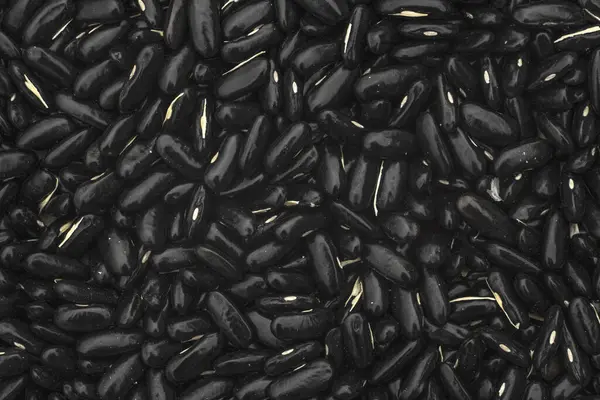 Draufsicht Auf Einen Haufen Schwarzer Bohnen Rohe Schwarze Bohnen Textur — Stockfoto