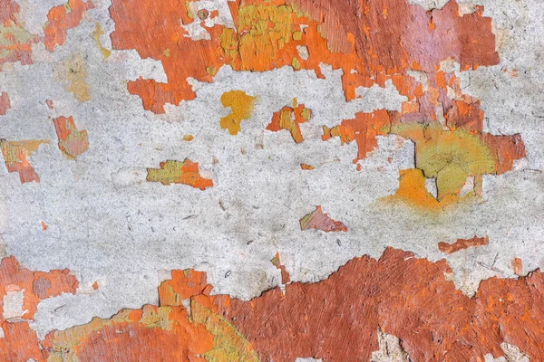 Old Orange Paint Peels Concrete Wall Grunge Rough Wall Texture — Stock Photo, Image