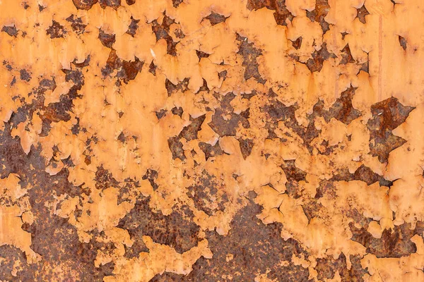 Old Flaky Paint Crumbling Rusty Metal Plate — Stock Photo, Image