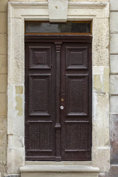 Porta Madeira Vintage Casa Antiga Uma Cidade Velha — Fotografia de Stock