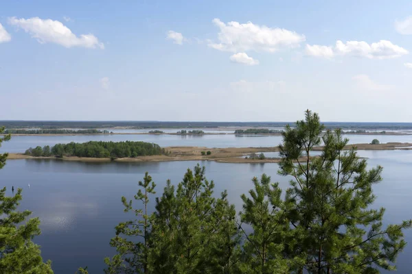 Landschaft Des Flusses Dnjepr Mit Inseln Die Von Wäldern Bedeckt — Stockfoto