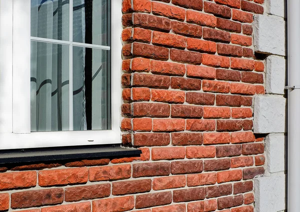 Tijolos Construção Casa Tijolo Vermelho Marrom — Fotografia de Stock