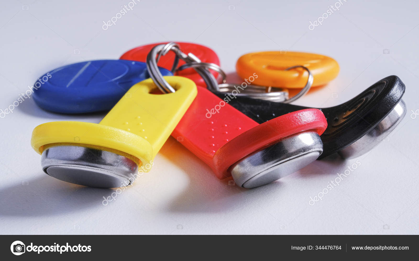 A set of encoded keys. keys on a white background. White