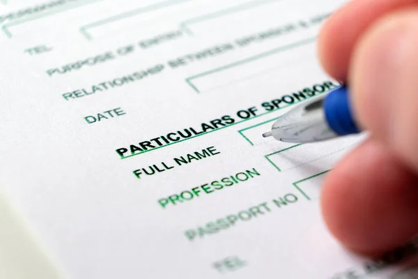 Filling out a form for paper registration. Design-creativity. The concept of information network. White background. Concept of a business agreement.