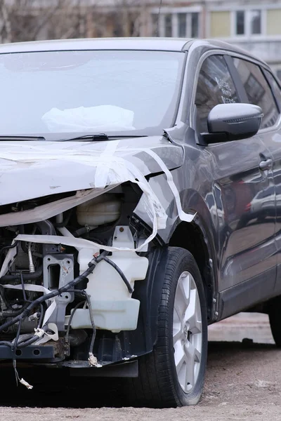 Carro Depois Acidente Airbags Dispararam Venda Peças Reposição — Fotografia de Stock