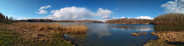 Panorama Grande Lago Boschivo — Foto Stock