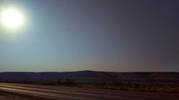 Amanecer Del Sol Carretera — Foto de Stock