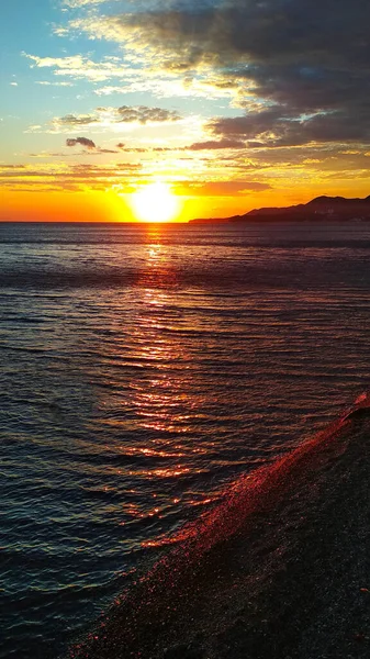 Colorful Sunset Sea Coast — Stock Photo, Image