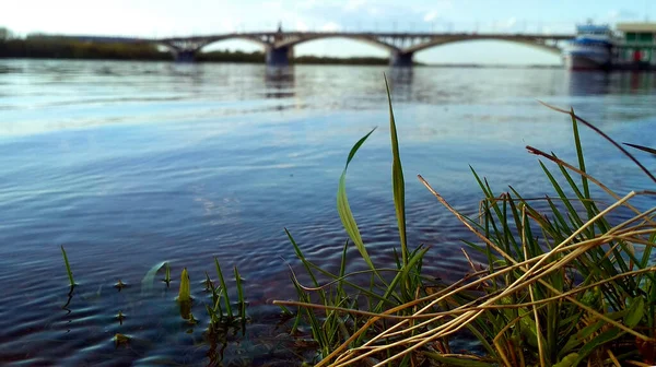 Puente Sobre Río Oka Nizhny Novgorod Rusia — Foto de Stock