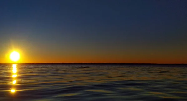 Pôr Sol Colorido Costa Mar — Fotografia de Stock