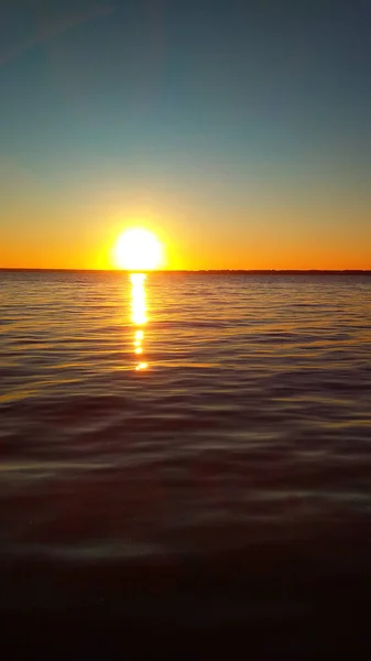 Färgglad Solnedgång Havskusten — Stockfoto