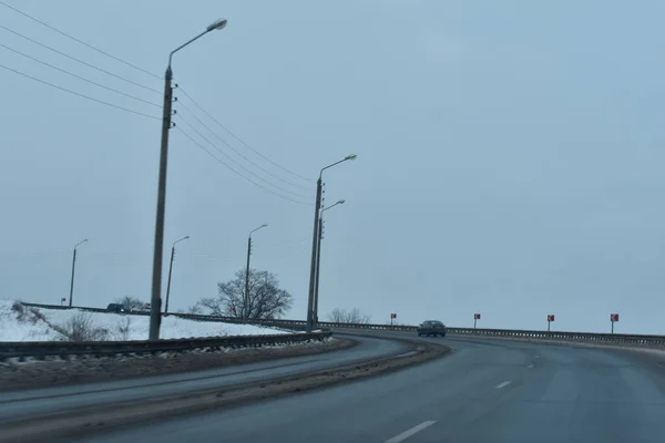 冬季沥青路面 — 图库照片