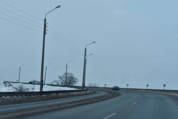 冬のアスファルト道路 — ストック写真