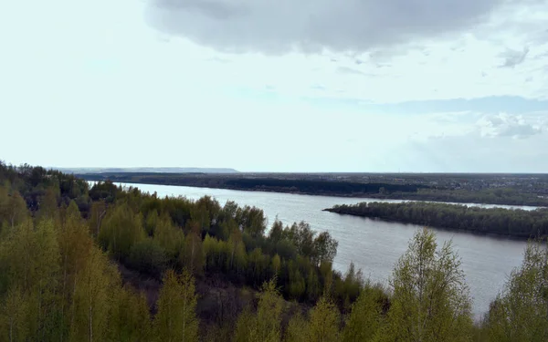 Panorama Sur Rivière Forêt Sur Rivage — Photo