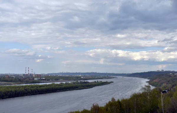 Vue Ville Sur Rive Rivière — Photo