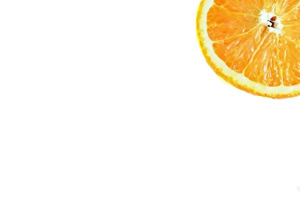 Half Orange White Background — Stock Photo, Image