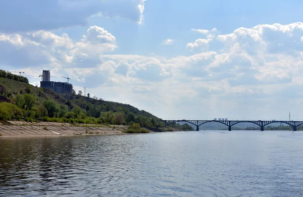 Bro Över Floden Ögat Nizjnij Novgorod — Stockfoto