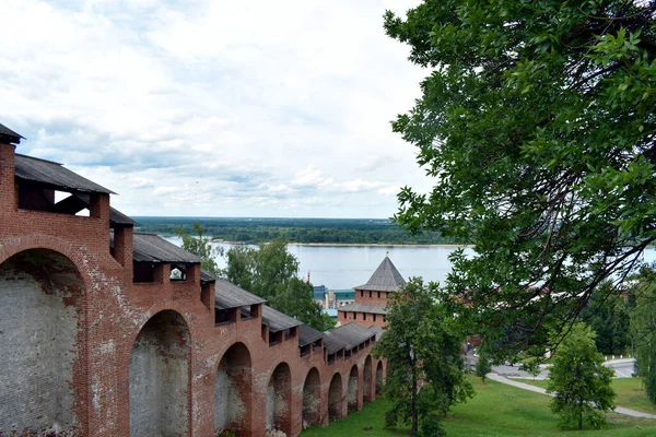 Bakstenen Muur Van Het Oude Kremlin — Stockfoto