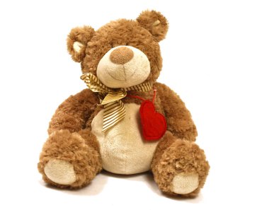 Beyaz arka planda oyuncak ayı