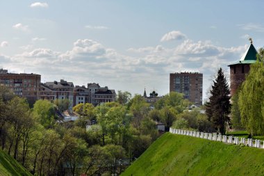 Eski Kremlin 'in manzarası. Nizhny Novgorod