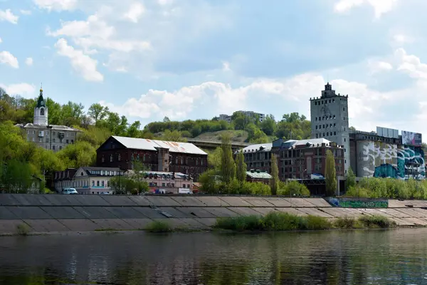 Vista Ciudad Nizhny Novgorod Desde Río — Foto de Stock