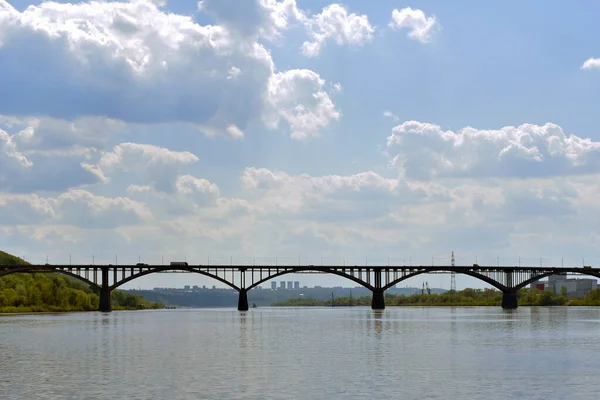 Puente Carretera Sobre Ojo Del Río Nizhny Novgorod — Foto de Stock