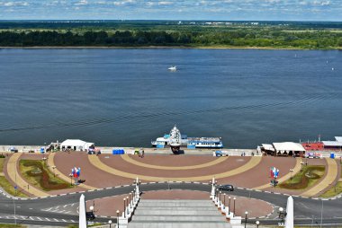 Chkalovsky Merdiveni 'nden Volga Nehri' ne bak. Nizhny Novgorod