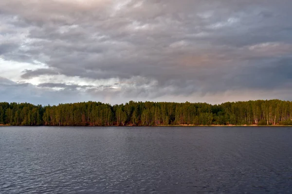 Forest River Bank Sunset — Stock Photo, Image