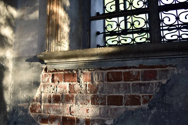 Light Falls Wall Brick House — Stock Photo, Image