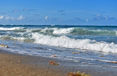 Dalgalar kumsalda yuvarlanır