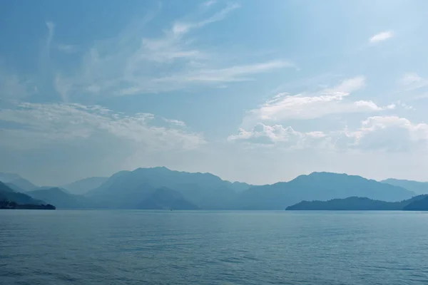 Siluetas Azules Montañas Costa Del Egeo Turquía — Foto de Stock