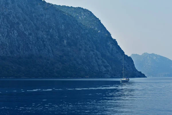 Siluetas Azules Montañas Costa Del Egeo Turquía — Foto de Stock