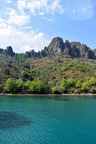 Montañas Rocas Árboles Costa Del Mar — Foto de Stock