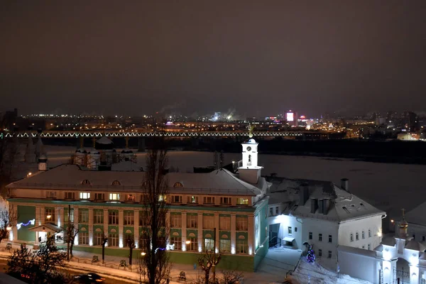 Nischni Nowgorod Leuchtet Einer Winternacht — Stockfoto