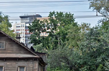 Eski ahşap ev. Nizhny Novgorod