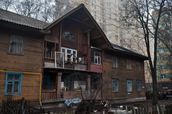 Velha Casa Madeira Nizhny Novgorod — Fotografia de Stock