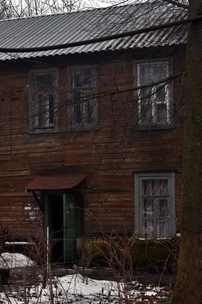 Старий Дерев Яний Будинок Нижній Новгород — стокове фото