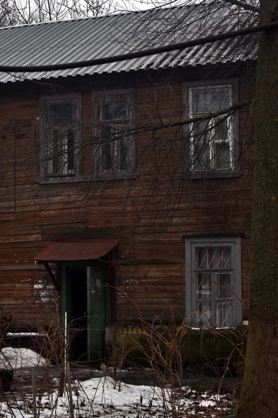 Velha Casa Madeira Nizhny Novgorod — Fotografia de Stock