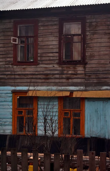 Casa Veche Din Lemn Nijni Novgorod — Fotografie, imagine de stoc