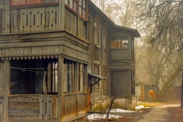 Bela Casa Madeira Nizhny Novgorod — Fotografia de Stock