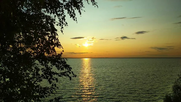 Coucher Soleil Sur Volga — Photo
